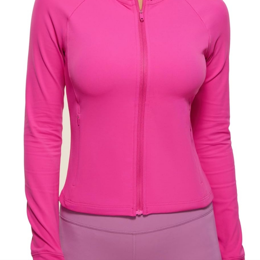 NWT Med CRZ Yoga Womens Butterlyxe full zip workout hoodie - Picture 4 of 9